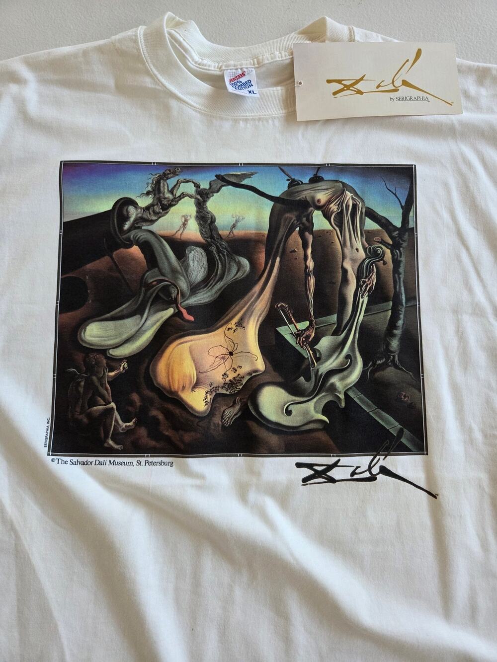 Vintage 90s Salvador Dali Daddy Longlegs Art T Shirt XL Deadstock USA Jerzees